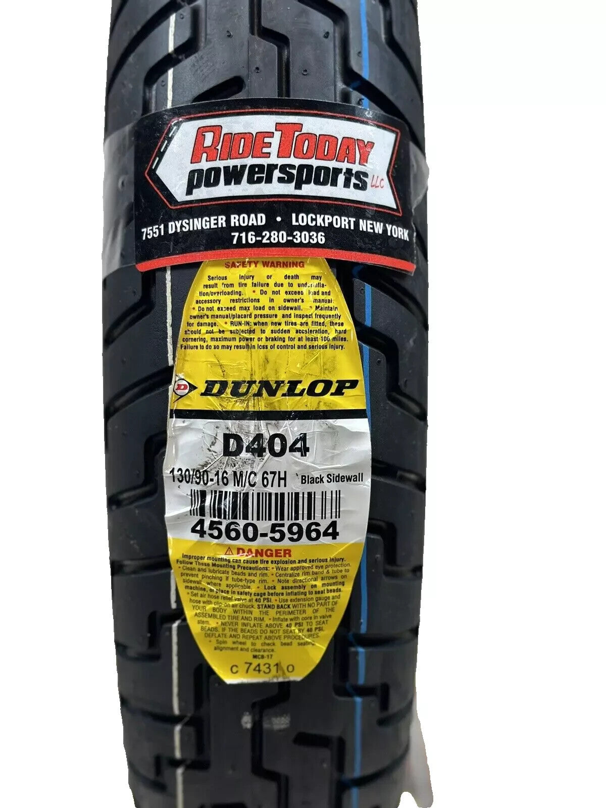 Dunlop D404 Tire Set FRONT 130/90-16 | REAR 170/80-15 Metric Motorcycle Tires