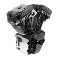 S&S Engine T111, Black, 585GE Cams, Wrinkle Black, Harley BT 99-06 exc. 06 Dyna