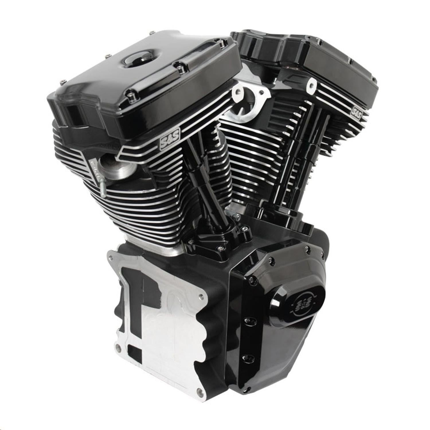 S&S Engine T111, Black, 585GE Cams, Wrinkle Black, Harley BT 99-06 exc. 06 Dyna