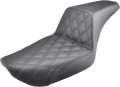 Saddlemen Step-Up Seat - Front Lattice Stitch - Black - Harley Dyna FXD 96-03