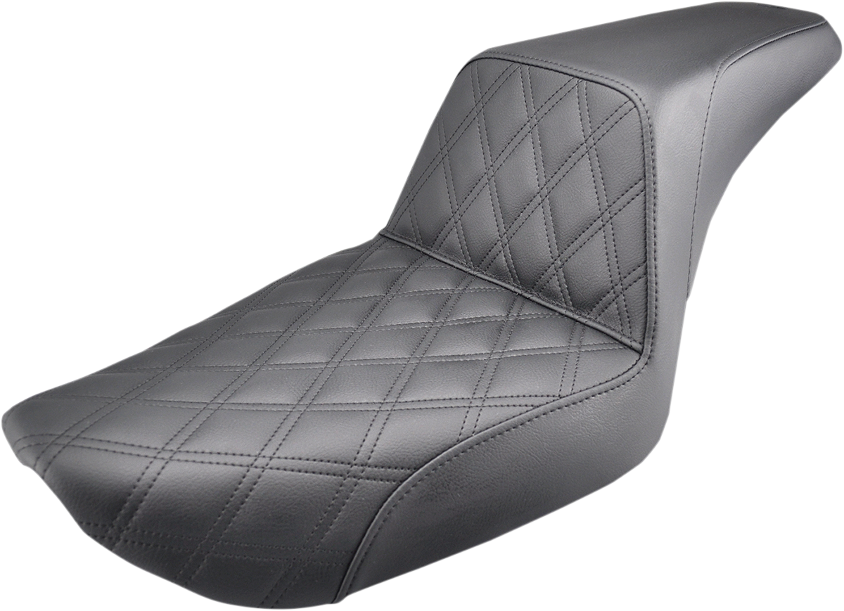 Saddlemen Step-Up Seat - Front Lattice Stitch - Black - Harley Dyna FXD 96-03