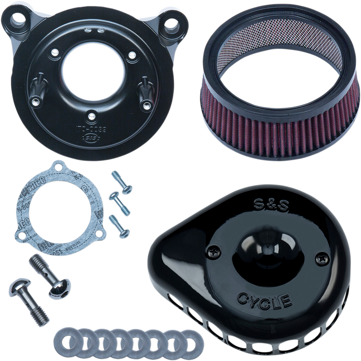 S&S Stealth Intake, TBW, Mini Teardrop Gloss Black Harley FL 08-16/Softail 16-17