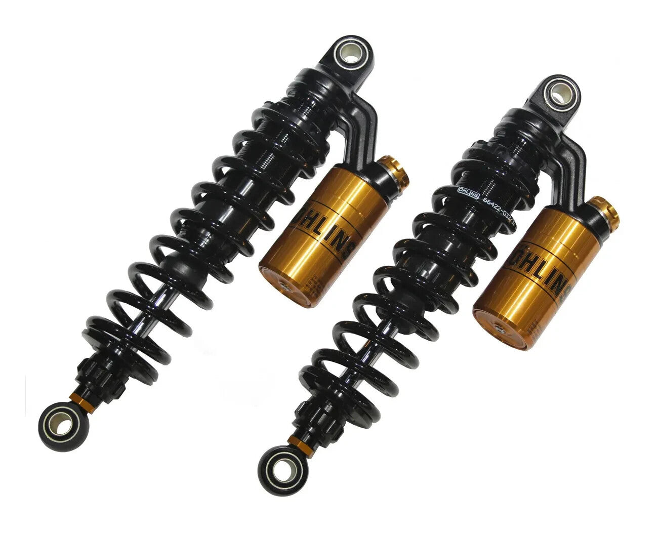 Ohlins Rear Shocks 13.2" Black Limited Gold Reservoir 91-17 Harley Dyna HD 764LE