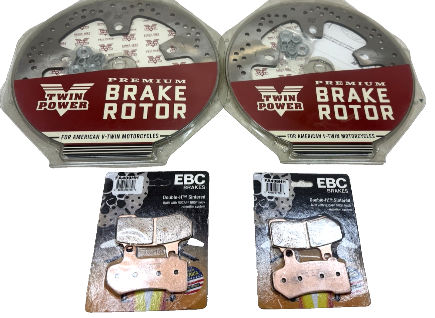 Twin Power 11.8" Front Rotor & EBC HH Sintered Brake Pad Kit 14+ Harley Touring