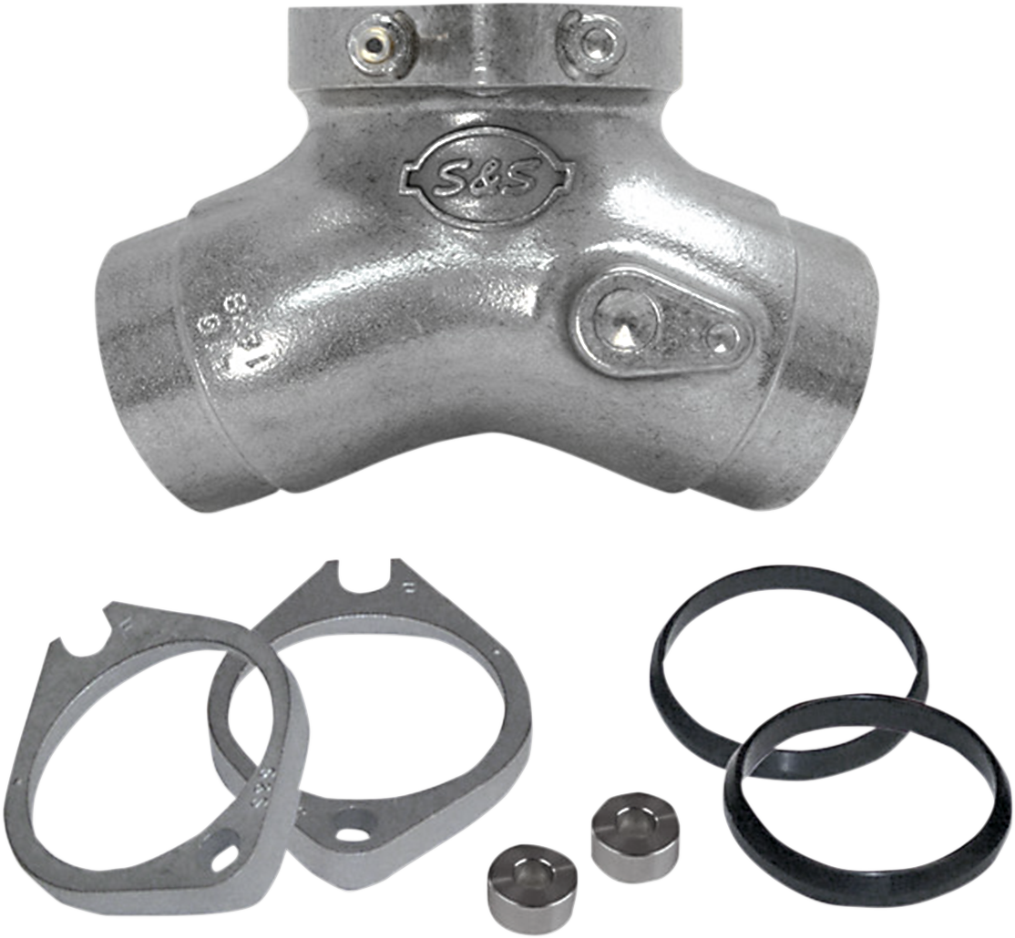 S&S Manifold Conversion, S&S Ports, 1-7/8", VOES, #410, Natural Harley EVO 84-99