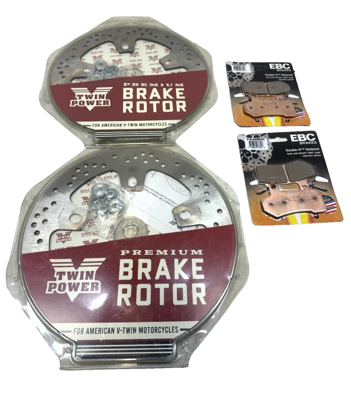 Twin Power 11.8" Front Rotor & EBC HH Sintered Brake Pad Kit 14+ Harley Touring