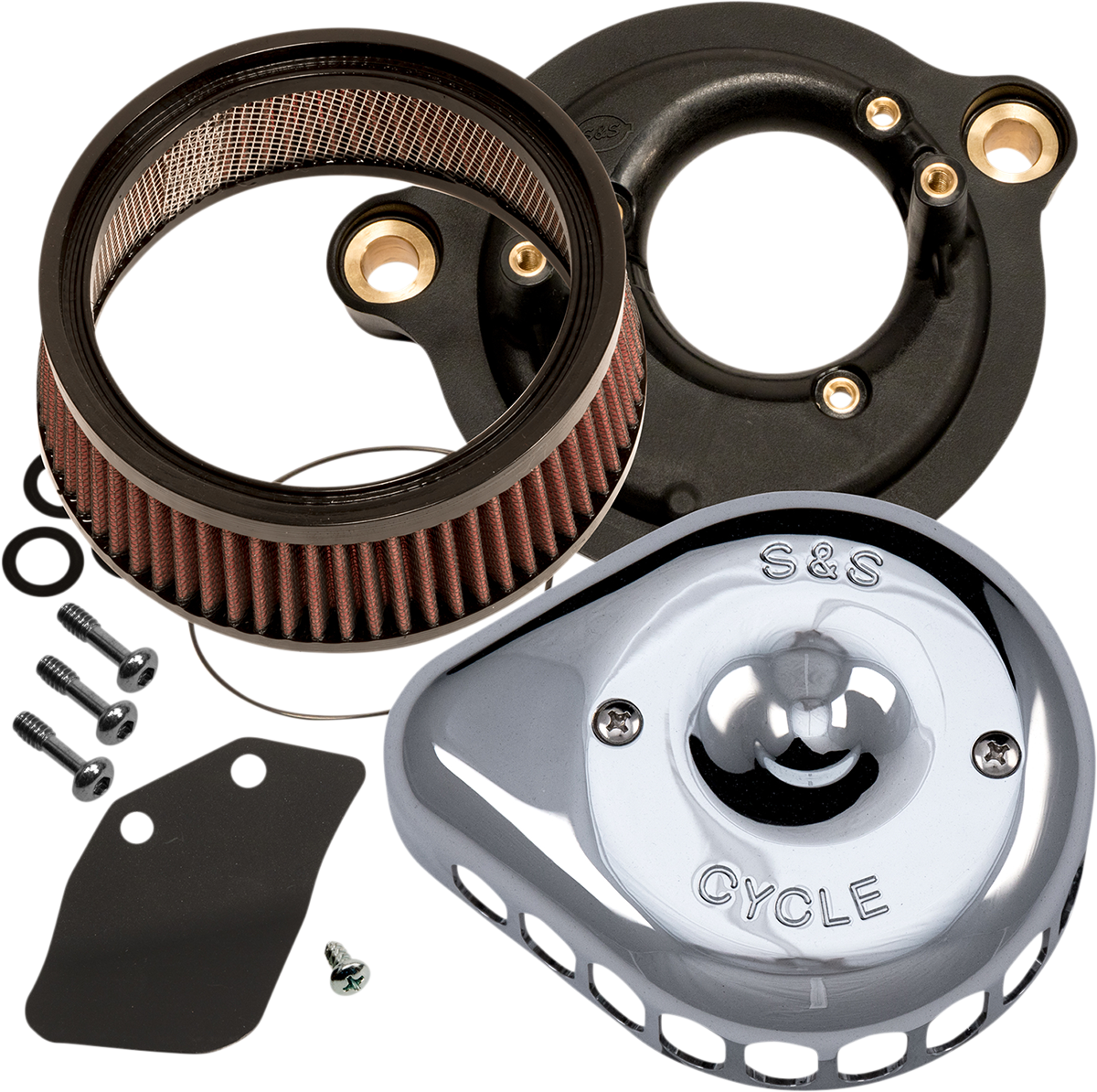 S&S Stealth Intake, TBW, Mini Teardrop, Chrome, Harley FL & Softail M8 2017-2021