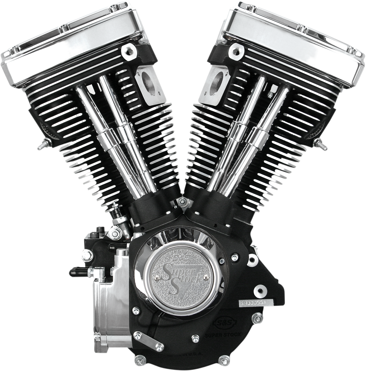 S&S Engine, V80, 508 Cam, Wrinkle Black, Cast, Harley EVO Big Twin 1984-1999