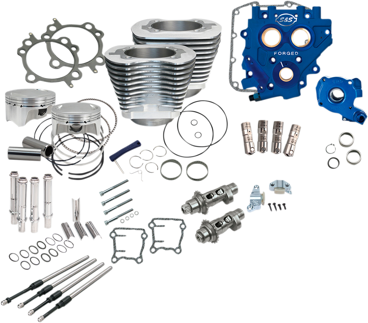 S&S Power Pack, 4" Bore, 585CE, Silver, Harley-Davidson Big Twin 2007-2016