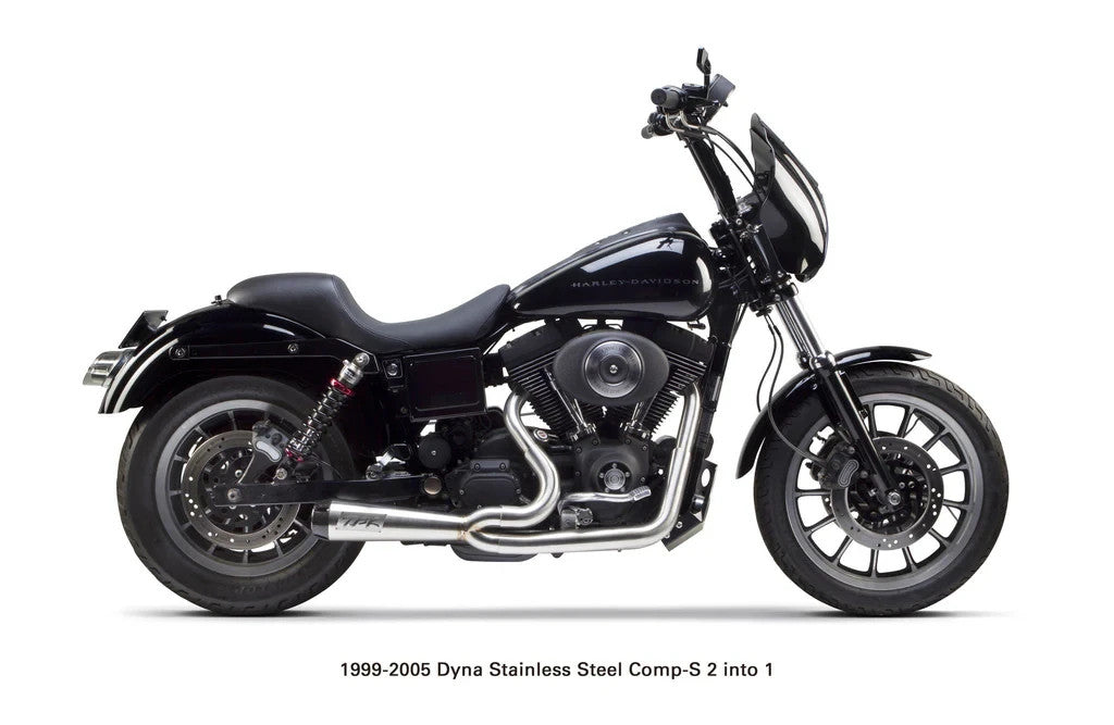 Two Brothers 005-4280199 2 into 1 Full Exhaust CompS Stainless 99-05 Harley Dyna