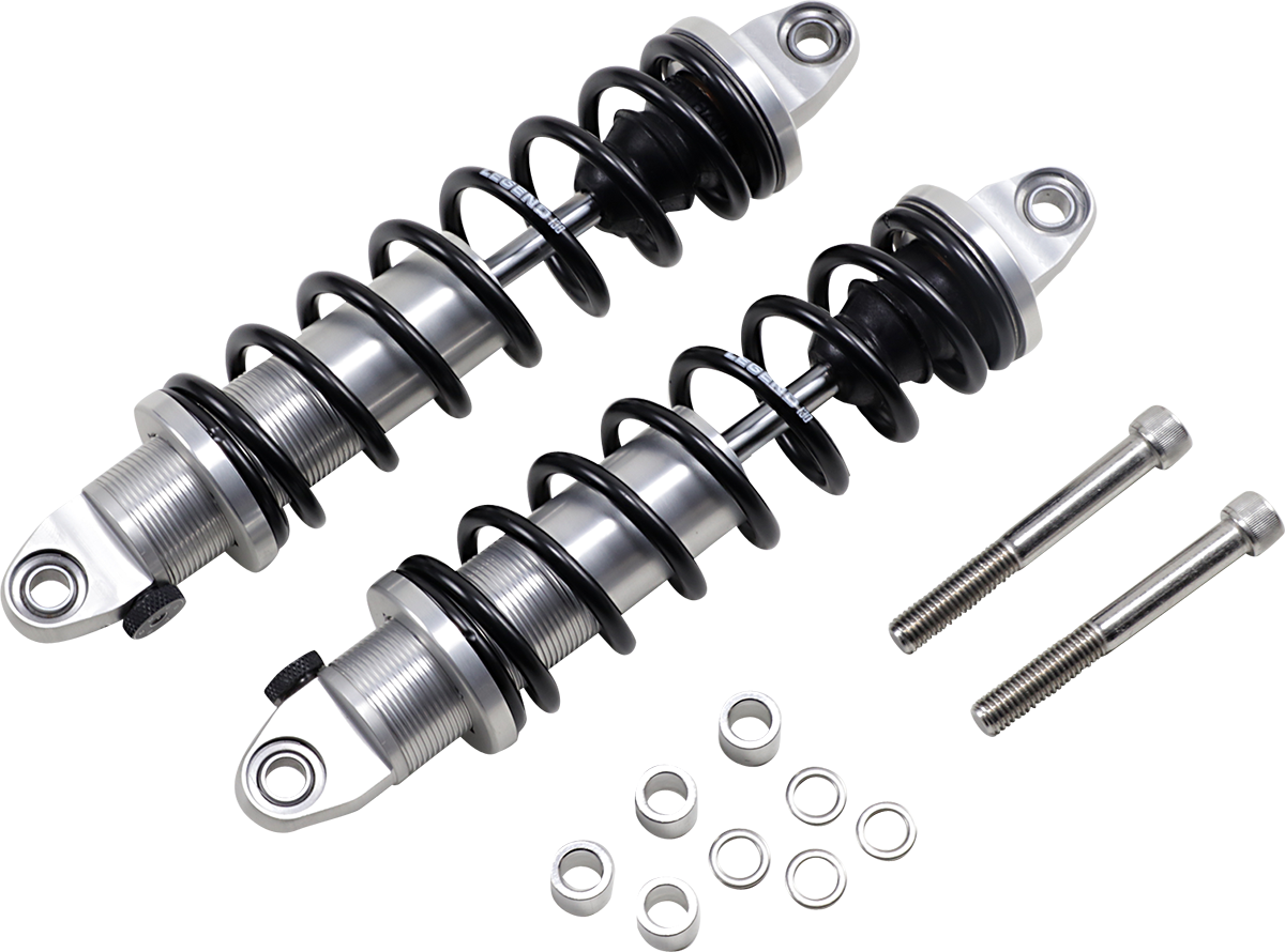 Legend REVO-A Adjustable Coil Shocks - Clear Anodized - HD - 13"- Harley 91-17