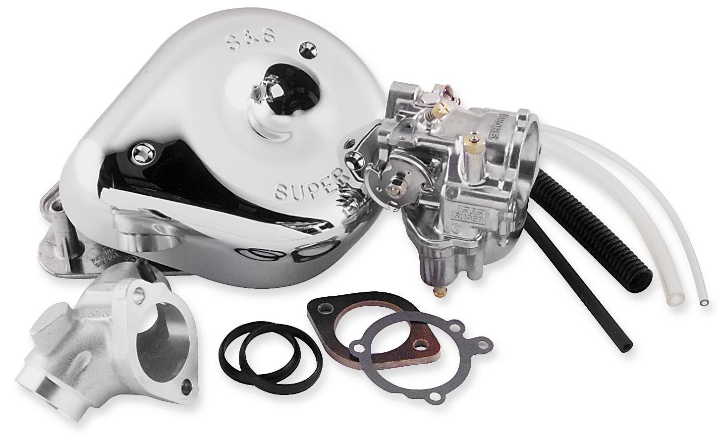 S&S Super E Carburetor Kit, w/ Flanges, Harley-Davidson Big Twin OHV 1984-1992