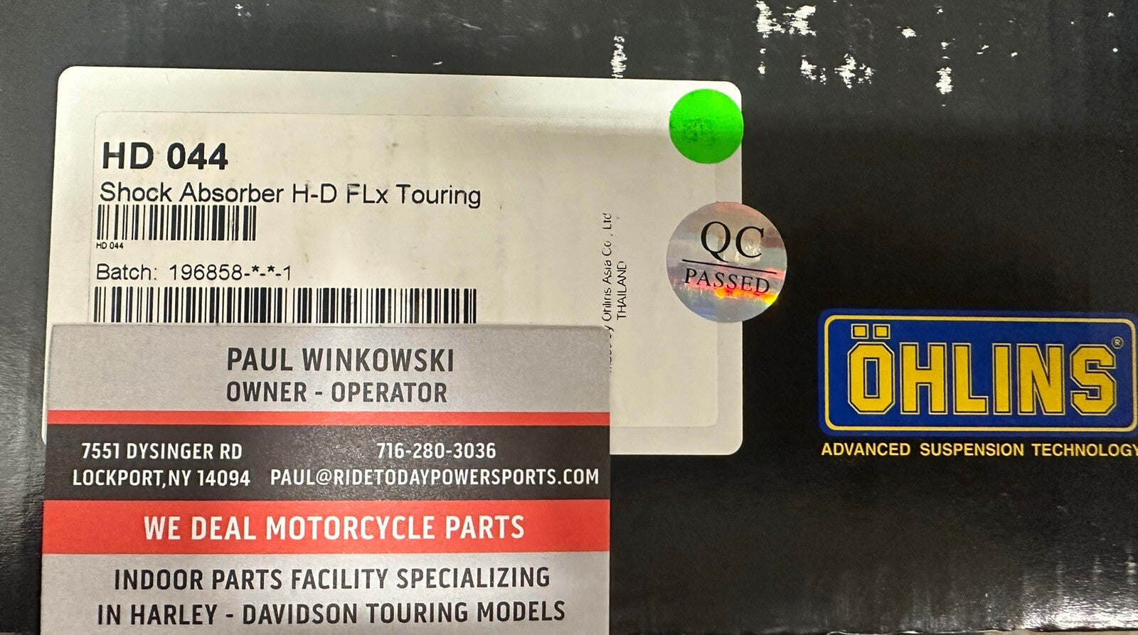 Ohlins HD044 13" Rear Shocks 150-500lbs 2014-2025 Harley Touring Bagger HD 044