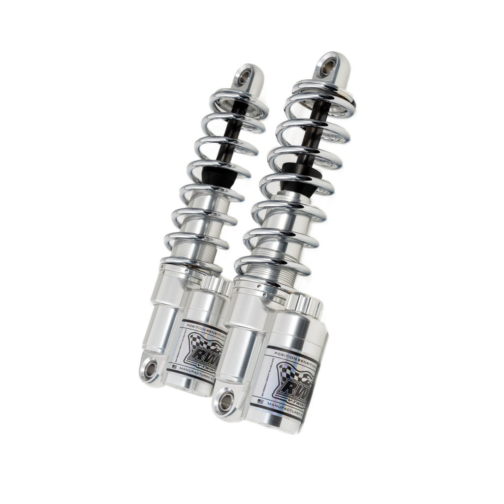RWD RS-2 Rear Shock Absorber for 1999 - 2026 Harley Davidson Touring Models (POLISHED BODY / CHROME SPRINGS) (view 1)