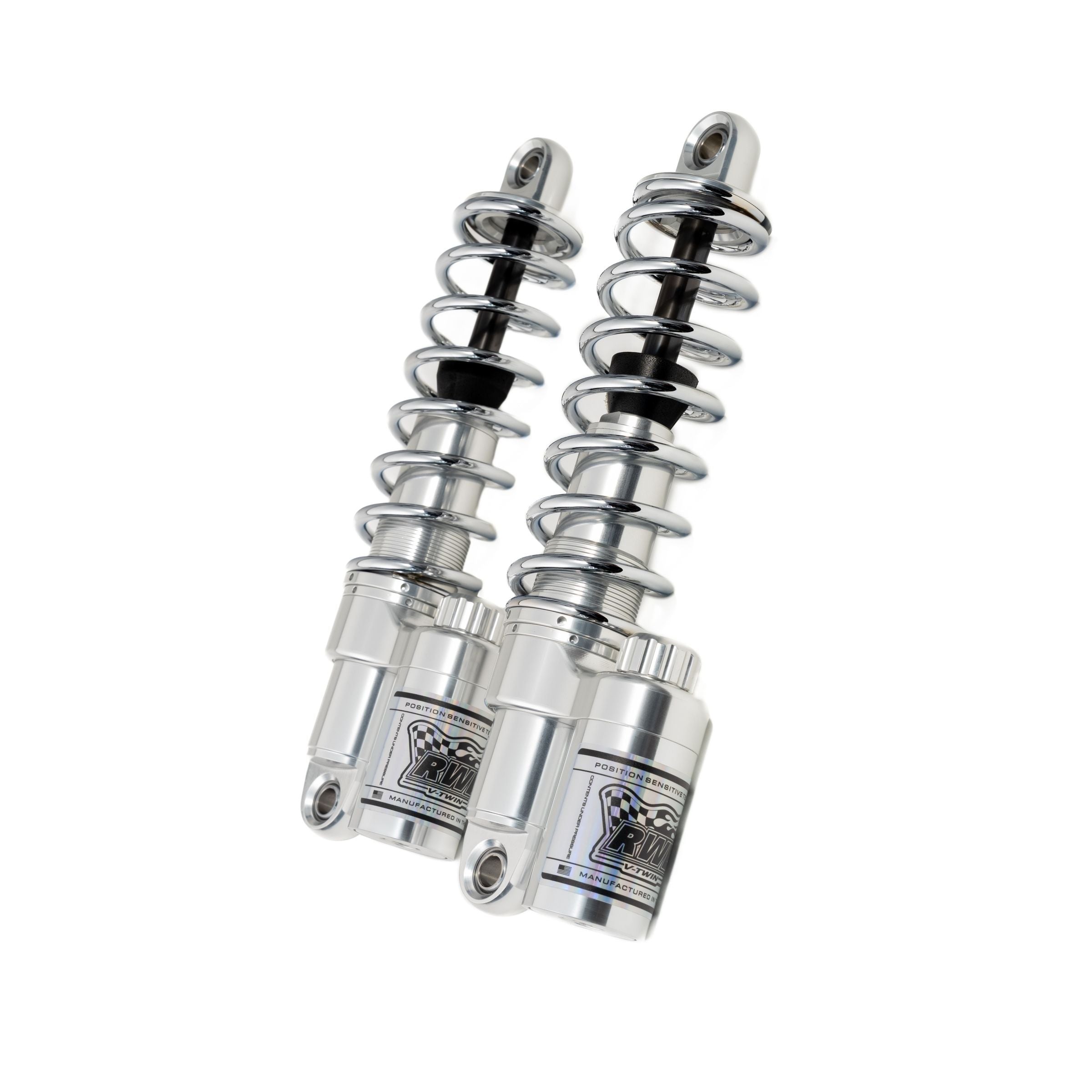 RWD RS-2 Rear Shock Absorber for 1999 - 2026 Harley Davidson Touring Models (POLISHED BODY / CHROME SPRINGS) (view 1)