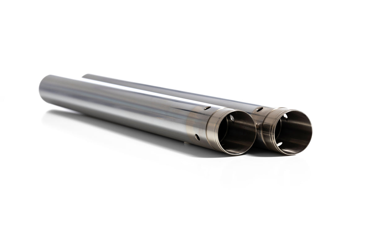 GP SUSPENSION CHROME 22 7/8" FORK TUBES MODIFIED FOR USE WITH GP SUSPENSION 25MM CARTRIDGE KIT