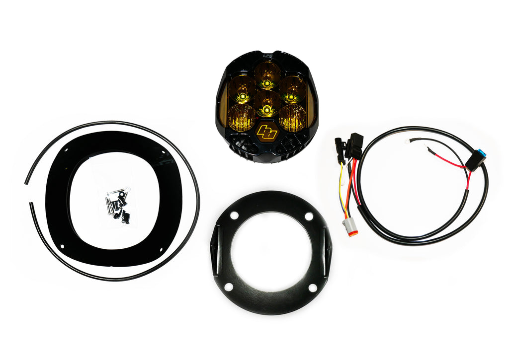 Custom Harley LP6 light parts with amber light