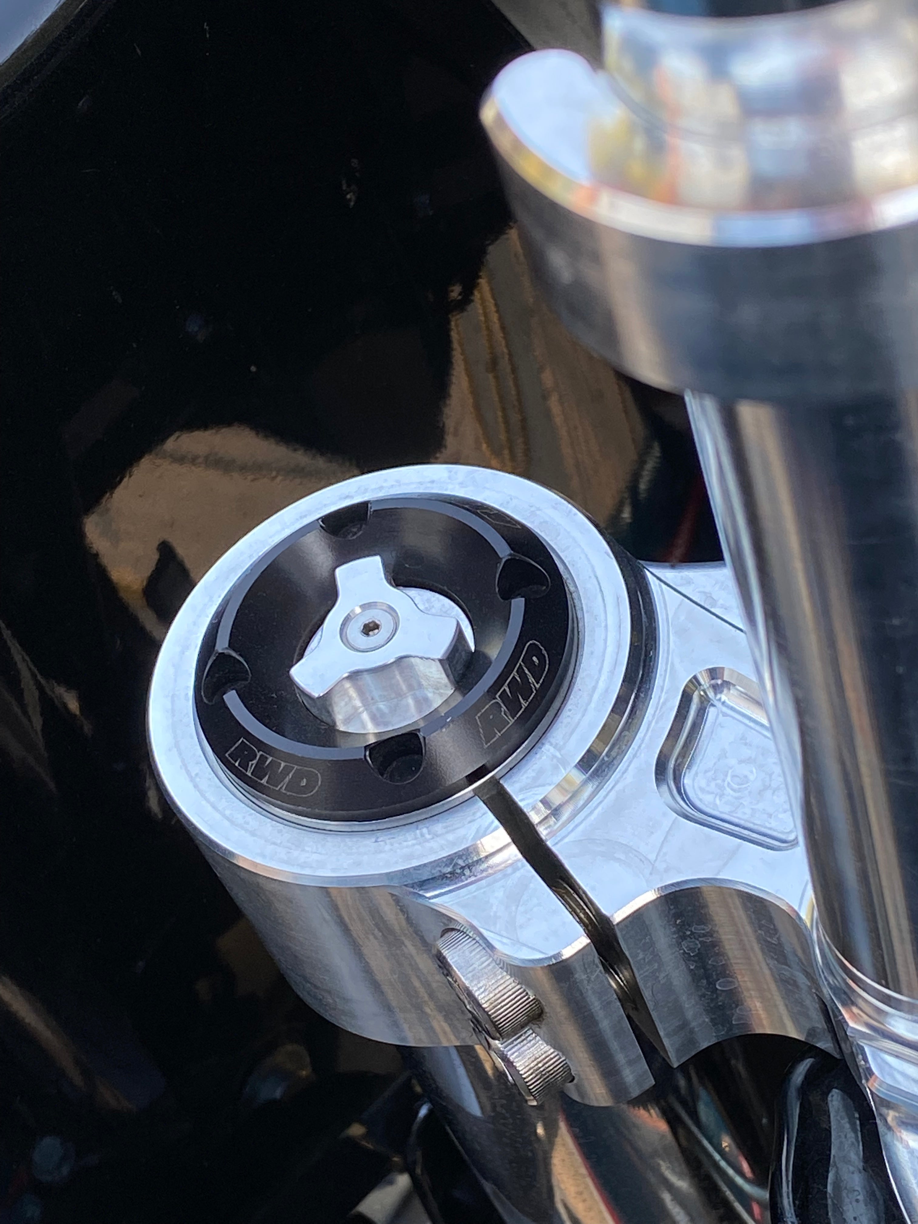 RWD V-Twin parts installed on a bike